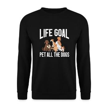 Animal Dog Lover Puppy Life goal Pet All The Dogs - Unisex Sweatshirt - black - Front - Alina (178cm) & Michal (187cm)