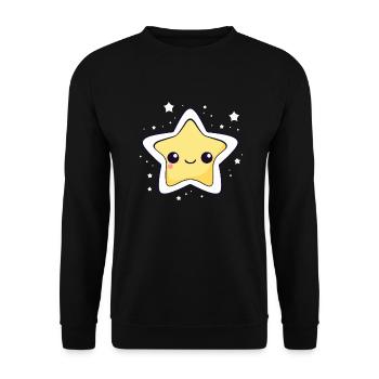 The star Kawaii - Unisex Sweatshirt - black - Front - Alina (178cm) & Michal (187cm)