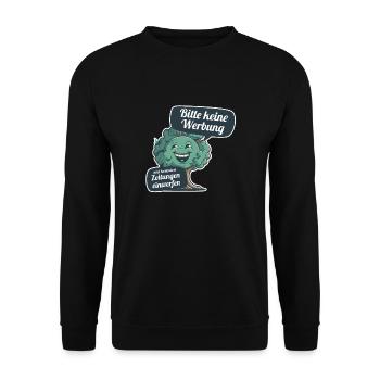 Bitte keine Werbung und kostenlosen Zeitungen - Unisex Pullover - Schwarz - Vorne - Alina (178cm) & Michal (187cm)