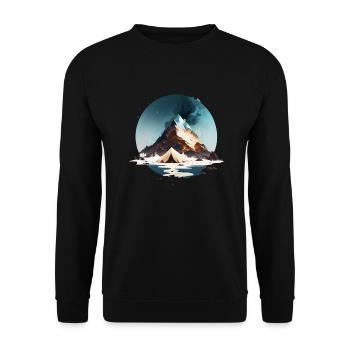 Tente au bord du lac et à la montagne - Sweat-shirt Unisexe - noir - Devant - Alina (178cm) & Michal (187cm)