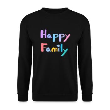 HAPPY FAMILY TEXT - Unisex Sweatshirt - black - Front - Alina (178cm) & Michal (187cm)