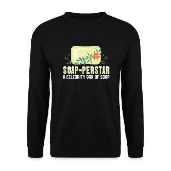 Soap-perstar - Une barre de savon de célébrité - Sweat-shirt Unisexe - noir - Devant - Alina (178cm) & Michal (187cm)