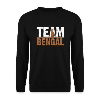Katze Bengalkatze - Unisex Pullover - Schwarz - Vorne - Alina (178cm) & Michal (187cm)