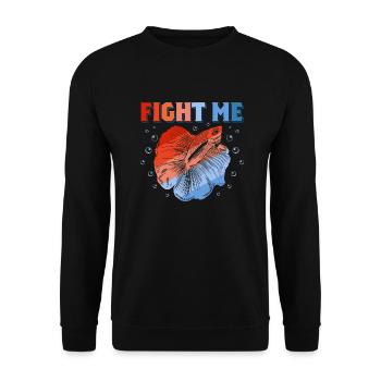 Fight Me Aquarium Owner Fish Keeping - Unisex Sweatshirt - black - Front - Alina (178cm) & Michal (187cm)