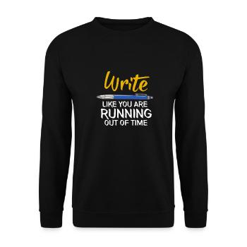 Drôle d’écrire un auteur Auteur Cadeau d’auteur - Sweat-shirt Unisexe - noir - Devant - Alina (178cm) & Michal (187cm)