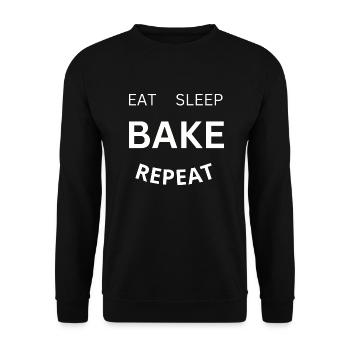 Eat Sleep Bake Repeat - Unisex Sweatshirt - black - Front - Alina (178cm) & Michal (187cm)