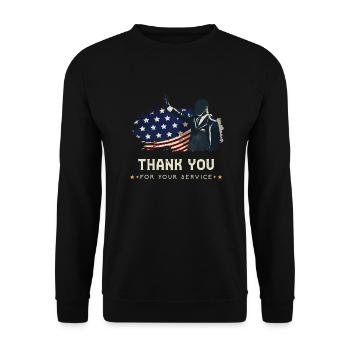 Thank You For Your Service Patriotic Veterans Day - Sweat-shirt Unisexe - noir - Devant - Alina (178cm) & Michal (187cm)
