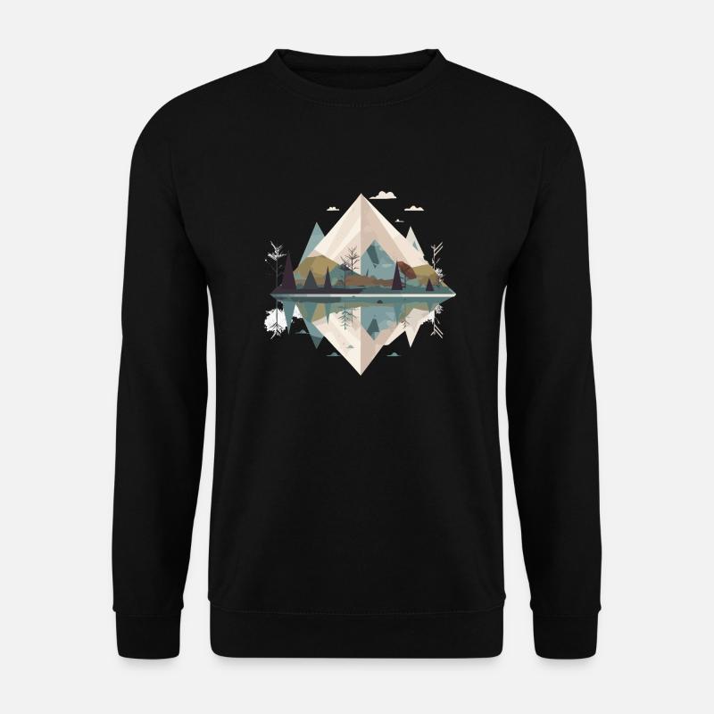 Minimalistische Berge - Unisex Pullover - Schwarz