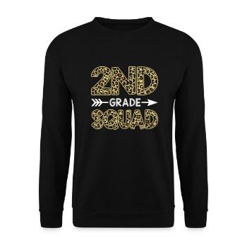 2. Klasse Squad Leopard Lehrergestüt der zweiten Klasse - Unisex Pullover - Schwarz - Vorne - Alina (178cm) & Michal (187cm)