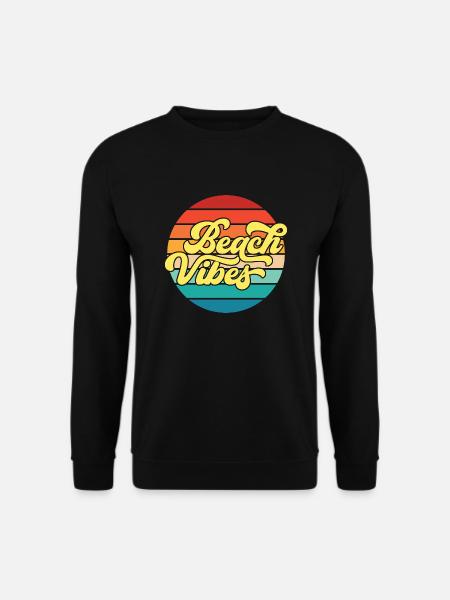 Retro Styled Summer Beach Vibes Design - Unisex Sweatshirt - black