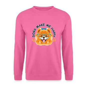 Les chiens me rendent heureux - Sweat-shirt Unisexe - rose - Devant