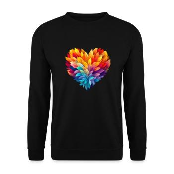 colorful love heart - Unisex Sweatshirt - black - Front - Alina (178cm) & Michal (187cm)