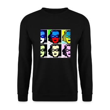 A002 - Unisex Pullover - Schwarz - Vorne - Alina (178cm) & Michal (187cm)