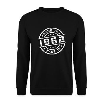 Année de naissance Anniversaire Né en - Fabriqué en 1962 - Sweat-shirt Unisexe - noir - Devant - Alina (178cm) & Michal (187cm)