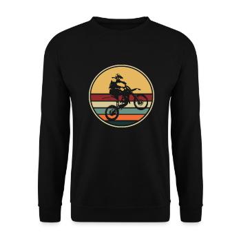 Motorcross Motorcycle Retro Motorsport - Unisex Sweatshirt - black - Front - Alina (178cm) & Michal (187cm)