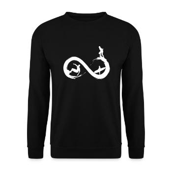 Unendliches Surfen - Unisex Pullover - Schwarz - Vorne - Alina (178cm) & Michal (187cm)