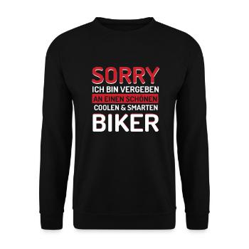 Motorrad Motorradfahrer Biker Sprüche Lustig Fun - Unisex Pullover - Schwarz - Vorne - Alina (178cm) & Michal (187cm)