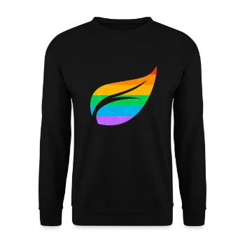 Gay Pride Parade LGBTQ+ Rainbow Flag Body Positive - Unisex Sweatshirt - black - Front - Alina (178cm) & Michal (187cm)