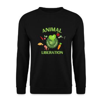 Animal Liberation, bio vegan - Unisex Pullover - Schwarz - Vorne - Alina (178cm) & Michal (187cm)