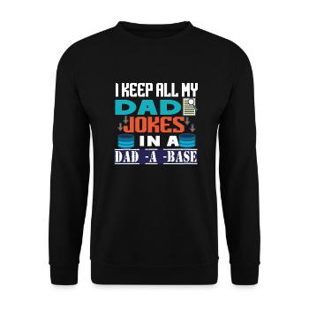 I Keep all my Dad jokes - Unisex Sweatshirt - black - Front - Alina (178cm) & Michal (187cm)