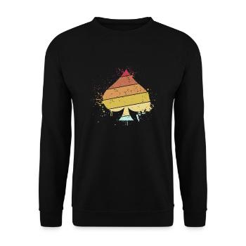 Vintage Spade Poker Game | Card Player - Unisex Sweatshirt - black - Front - Alina (178cm) & Michal (187cm)