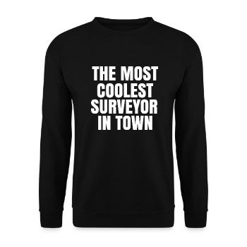 The most coolest surveyor in town - Unisex Sweatshirt - black - Front - Alina (178cm) & Michal (187cm)