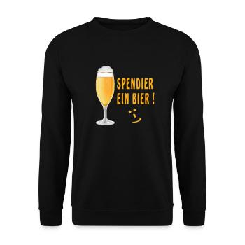Spendier ein Bier! - Unisex Pullover - Schwarz - Vorne - Alina (178cm) & Michal (187cm)