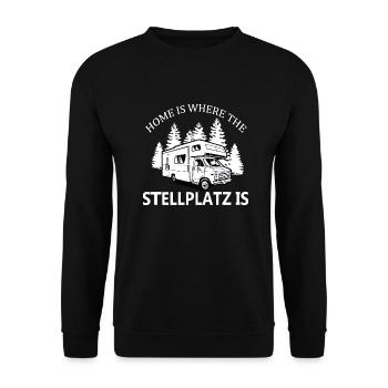 Home Is Where The Stagplatz Is - Unisex Sweatshirt - black - Front - Alina (178cm) & Michal (187cm)