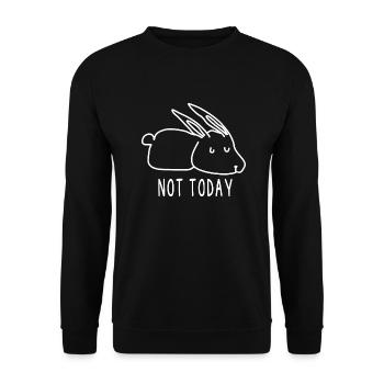 Not Today Hase Geschenk Strichzeichnung - Unisex Pullover - Schwarz - Vorne - Alina (178cm) & Michal (187cm)