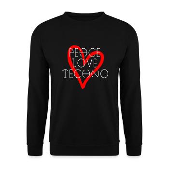 Liebesherz Techno Zitat - Unisex Pullover - Schwarz - Vorne - Alina (178cm) & Michal (187cm)