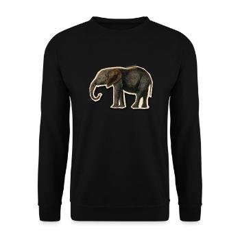 Elephant with Tape - Unisex Sweatshirt - black - Front - Alina (178cm) & Michal (187cm)