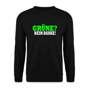 grüne nein danke - Unisex Pullover - Schwarz - Vorne - Alina (178cm) & Michal (187cm)
