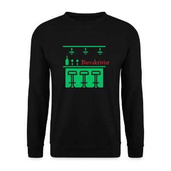 Bieraktivist! Party, Mallorca, Karneval, JGA! - Unisex Pullover - Schwarz - Vorne - Alina (178cm) & Michal (187cm)