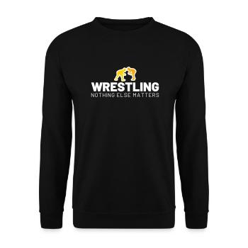 WRESTLING nothing else matters - Unisex Pullover - Schwarz - Vorne - Alina (178cm) & Michal (187cm)
