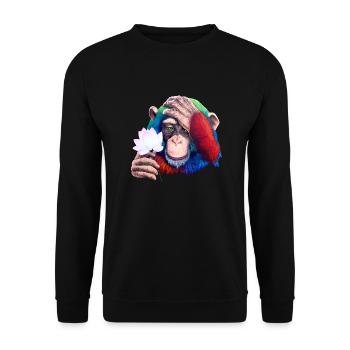 Monkey Loves Nature - Graffiti - Unisex Pullover - Schwarz - Vorne - Alina (178cm) & Michal (187cm)