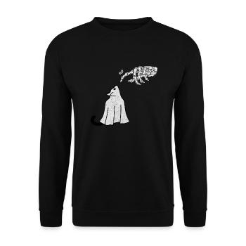 Halloween Katze Skelett Hand Boop - Unisex Pullover - Schwarz - Vorne - Alina (178cm) & Michal (187cm)