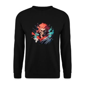 Pirat - Unisex Pullover - Schwarz - Vorne - Alina (178cm) & Michal (187cm)