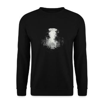 Mystical Forest Trees Nature - Unisex Sweatshirt - black - Front - Alina (178cm) & Michal (187cm)