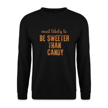 Most Likely To Be Sweeter Than Candy Halloween - Unisex Sweatshirt - black - Front - Alina (178cm) & Michal (187cm)