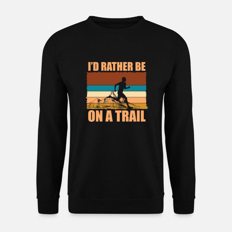 Trail Run Ultra Running Berg Trekking Laufen - Unisex Pullover - Schwarz