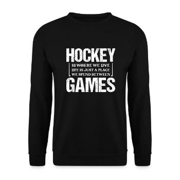 Hockey Is Where We Live Player Field Hockey - Unisex Pullover - Schwarz - Vorne - Alina (178cm) & Michal (187cm)
