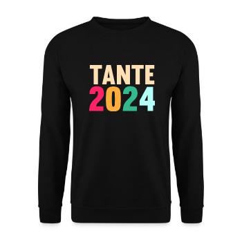 Werdende Tante 2024 - Unisex Pullover - Schwarz - Vorne - Alina (178cm) & Michal (187cm)