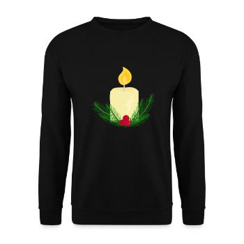 Brennende Neujahrskerze - Unisex Pullover - Schwarz - Vorne - Alina (178cm) & Michal (187cm)