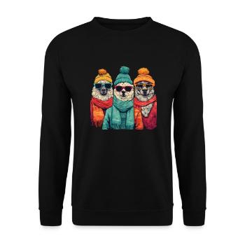 Ugly Christmas Sweater - Unisex Sweatshirt - black - Front - Alina (178cm) & Michal (187cm)