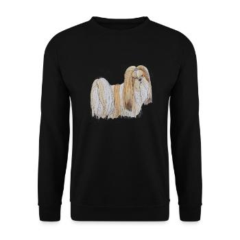 Lhasa Apso Fun - Unisex Sweatshirt - black - Front - Alina (178cm) & Michal (187cm)