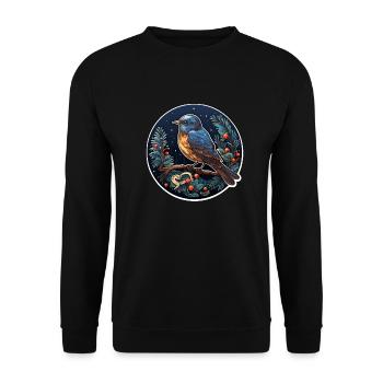 Nuit d’hiver avec oiseau - Sweat-shirt Unisexe - noir - Devant - Alina (178cm) & Michal (187cm)
