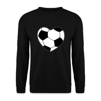 Herz Fußball - Unisex Pullover - Schwarz - Vorne - Alina (178cm) & Michal (187cm)