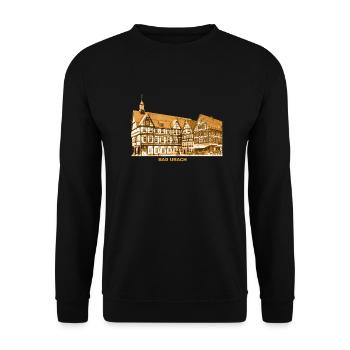 Hôtel de ville de Bad Urach Erms Alb Baden-Württemberg - Sweat-shirt Unisexe - noir - Devant - Alina (178cm) & Michal (187cm)