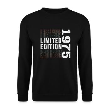 Limitierte Auflage 1975 - Fantastischer 48. Geburtstag - Unisex Pullover - Schwarz - Vorne - Alina (178cm) & Michal (187cm)