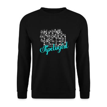 Pipelogist Plumber Pipefitter Wrench - Unisex Sweatshirt - black - Front - Alina (178cm) & Michal (187cm)